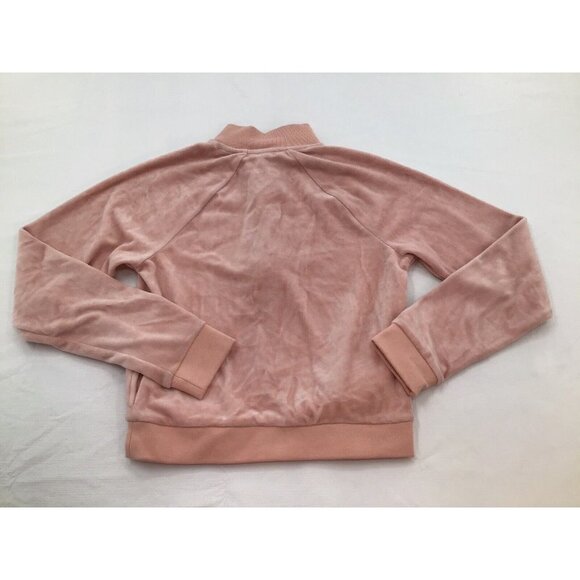 GUESS Womens Size Small Pink Zippered Velour Track Jacket - Picture 5 of 7